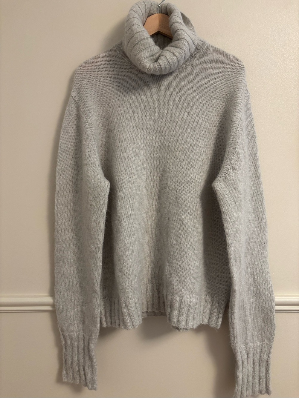 COS Light greenish gray Women's Alpaca and  Wool oversized Turtleneck Sweater